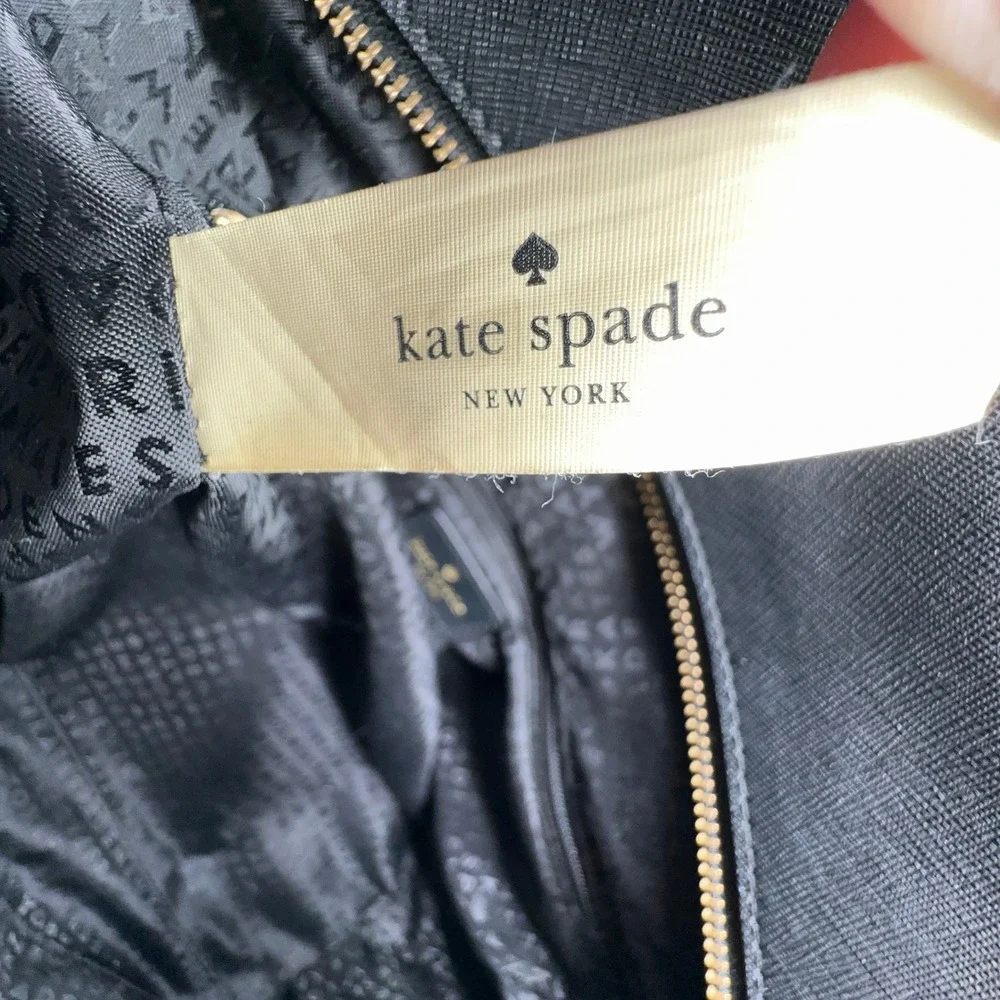 Kate Spade Laurel Way Large Jeweled Hadlee Bag Black Saffiano Leather Studded